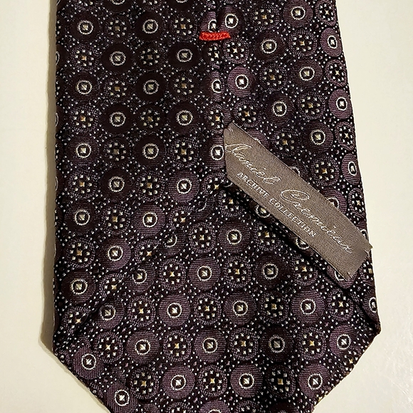 Daniel Cremieux Men's Tie Silk Italy Purple Blue White Handmade - Picture 6 of 8